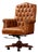 Luxury Tufted Cognac Leather Executive Swivel Office Chair For Sale