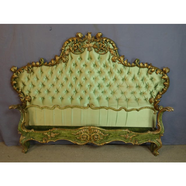 Louis XV Style Bed in Gilded Wood, 1950s For Sale - Image 9 of 13