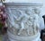 Antique Round White Cement Relief Cherub Planter For Sale In San Diego - Image 6 of 12