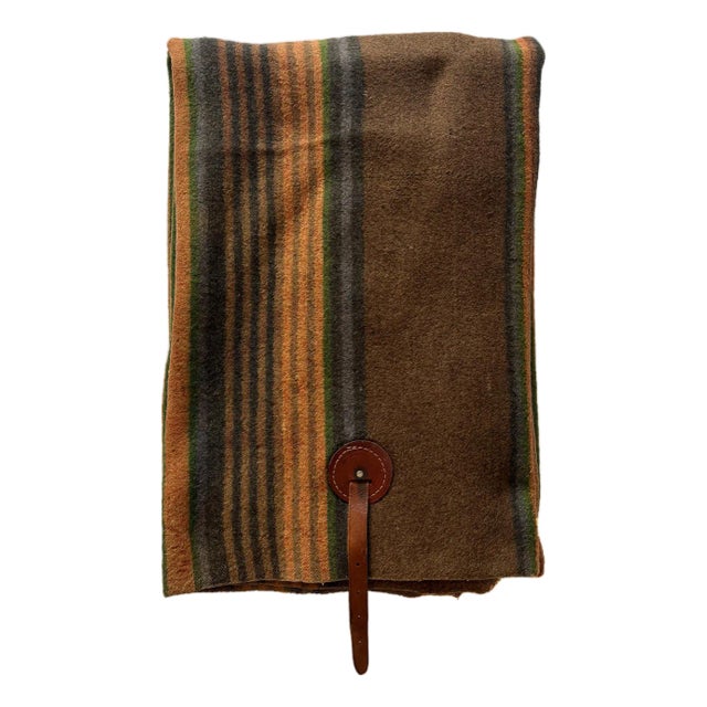1900s Antique Striped Wool Horse Blanket For Sale