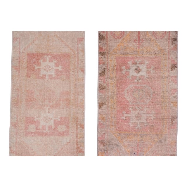 Mid-Century Modern Distressed Small Vintage Turkish Rug 1'6" X 3'1" For Sale - Image 3 of 11