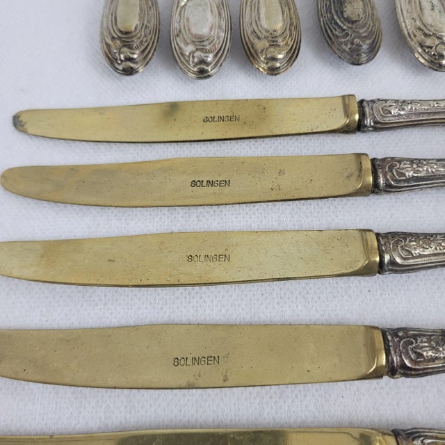 Vintage Silver Dessert Cutlery, 1950s, Set of 12 For Sale - Image 4 of 9