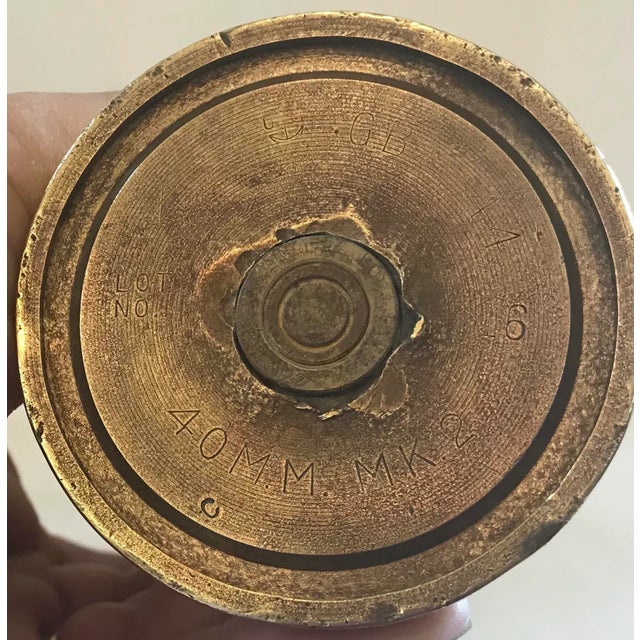 1940s WW II Brass Etched Vase For Sale - Image 10 of 11