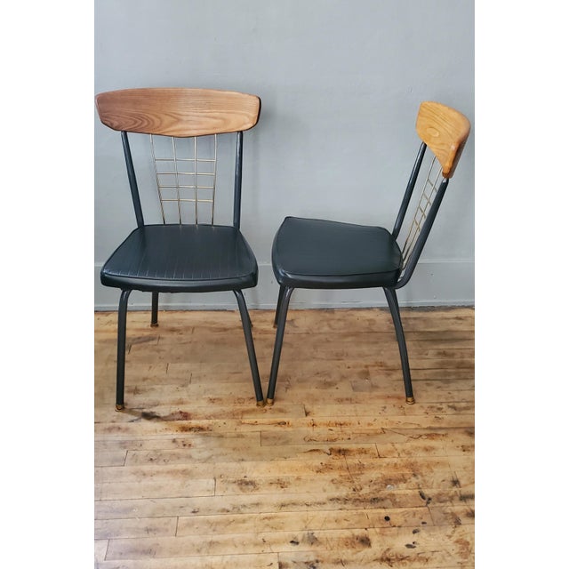 Howell Company 1960s Vintage Howell Metal Dining Chairs- a Pair For Sale - Image 4 of 7