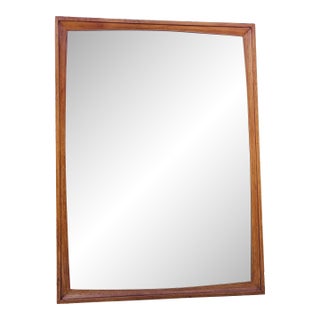 Vintage 1960s Henredon Heritage Style Oak Wood Wall Mirror For Sale