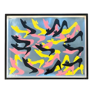 Les Chausseurs by Armond (Armand Fernandez), Screen Print on Silver Foil, Mounted to Wove Paper, 1964, Framed