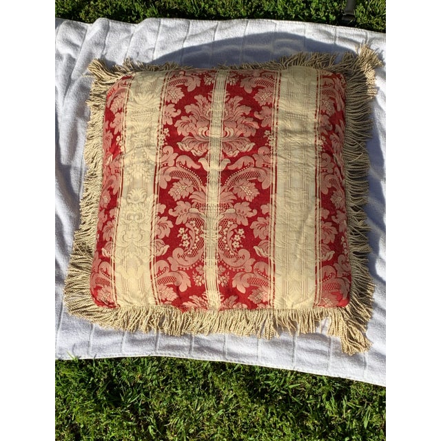 Italianate Scrolled Square Silk Pillow For Sale - Image 12 of 12