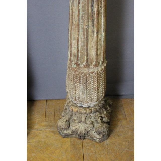 19th Century 19th Century Carved Wooden Columns, Set of 2 For Sale - Image 5 of 15
