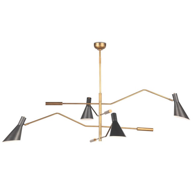 Metal Regina Andrew Spyder Steel Chandelier, Blackened Brass & Natural Brass For Sale - Image 7 of 7
