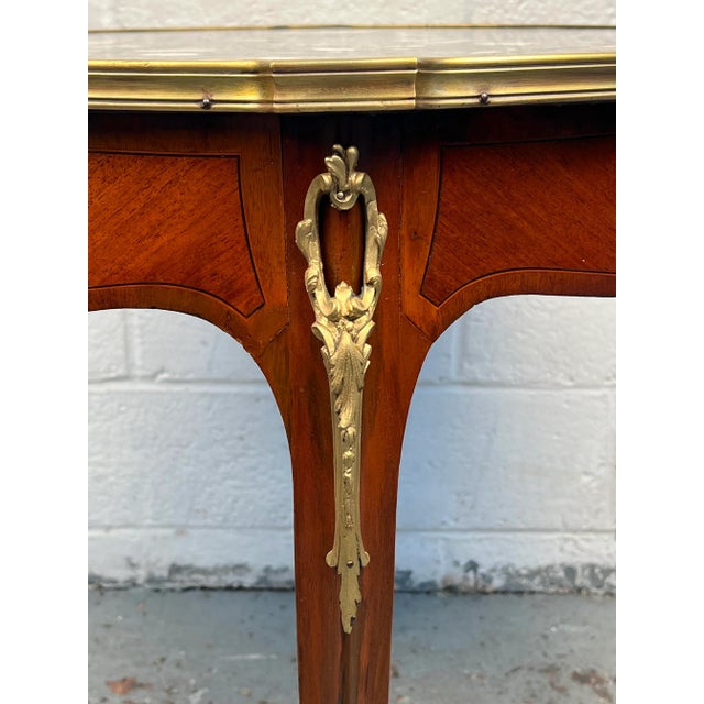 Mid 20th Century Antique French Bronze and Rouge Marble Side Table For Sale - Image 5 of 11