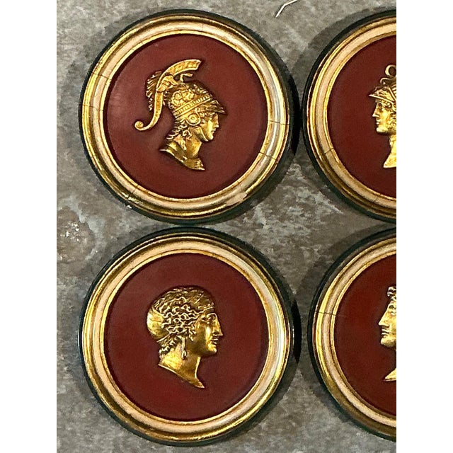 Vintage Grand Tour Wooden Profile Medallions - Set of 4 For Sale - Image 16 of 18