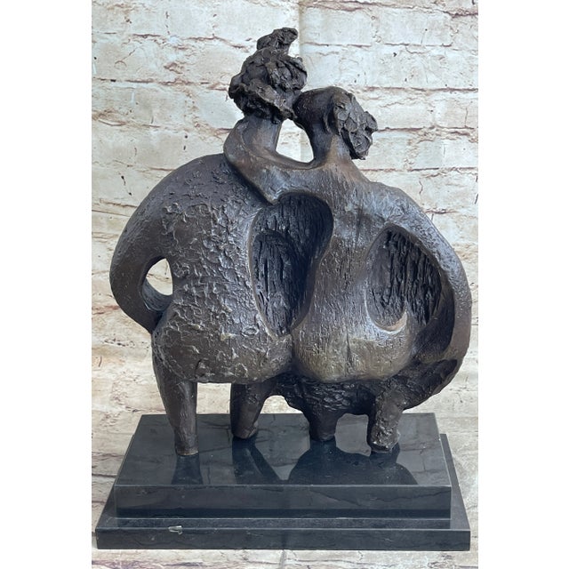 2020s Family Group Bronze Sculpture Modern Art Abstract Marble Figure Art Dali For Sale - Image 5 of 10