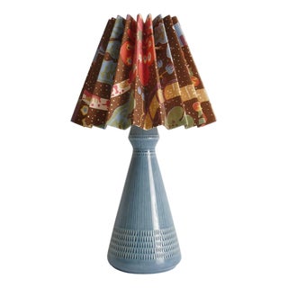 Dusty Blue Ceramic Table Lamp from Rörstrand, 1986 For Sale