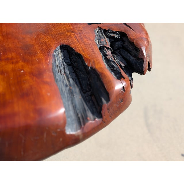 Wood Vintage Monumental Live Edge Redwood Coffee Table, C1980s For Sale - Image 7 of 18
