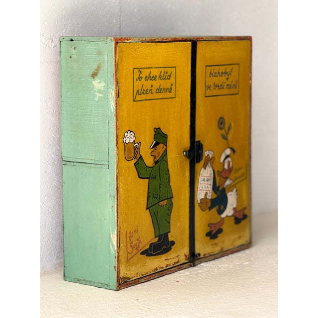 Mid-Century Hand-Painted Cabinet, Former Czechoslovakia, 1970s For Sale - Image 4 of 18