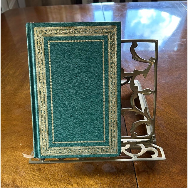 Victorian Mid 20th Century Vintage Victorian Style Brass Folding Adjustable Bookstand For Sale - Image 3 of 5