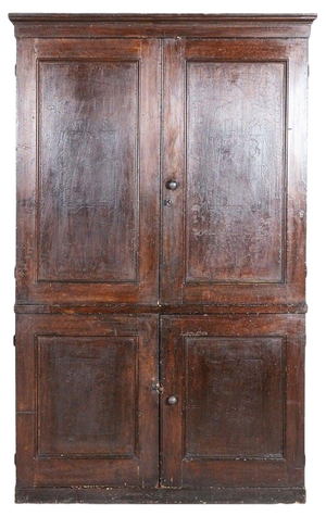 19th Century English Pine Painted Housekeepers Cupboard, 1870s