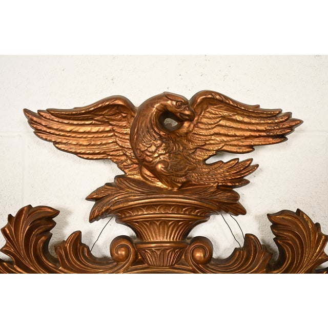 Turner Manufacturing Company American Federal Gold Gilt Convex Bullseye Eagle Wall Mirror For Sale - Image 4 of 11
