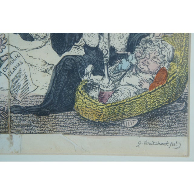 Early 19th Century Antique George Cruikshank John Bull in the Council Chamber Satirical Engraving, Framed For Sale - Image 9 of 12