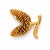 Vintage 14k Yellow Gold Textured Pinecone Diamond Brooch Pin For Sale - Image 4 of 8