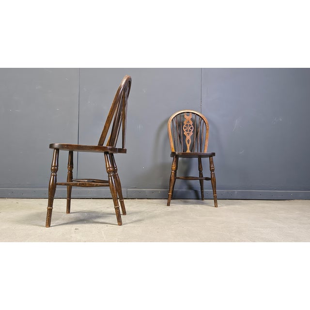 Rustic Vintage Dining Chairs from Ercol, 1950s, Set of 5 For Sale - Image 3 of 11