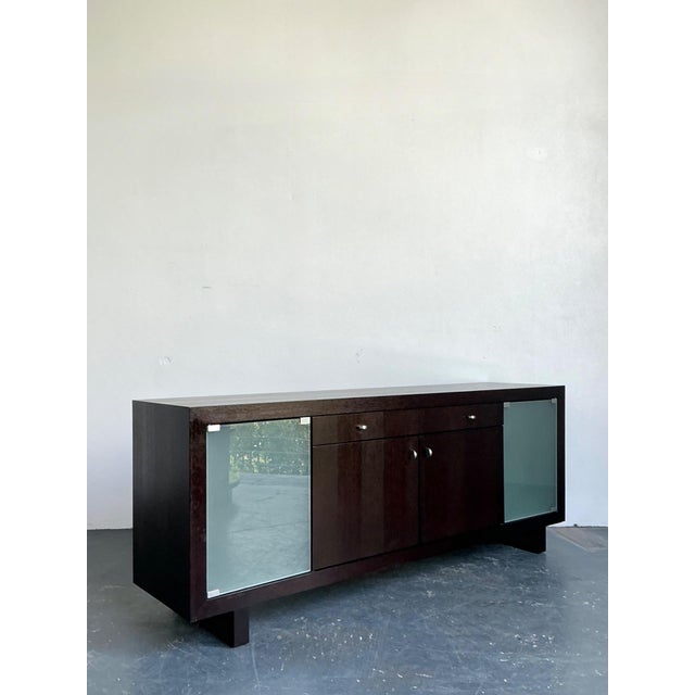 Vintage Frosted Glass Door Ebony Sideboard For Sale - Image 15 of 15