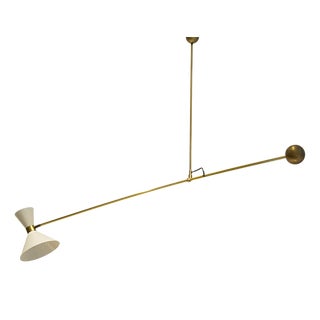 Mid-Century Italian Counterweight Ceiling Lamp in the style of Stilnovo, 1960s For Sale
