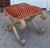 1990s Nancy Corzine Saber Leg Giltwood X Bench W Red Silk Cut Velvet Fabric For Sale - Image 5 of 8
