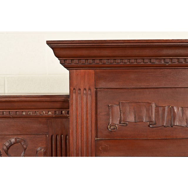 Brown R. J. Horner Style Antique Victorian Carved Walnut Triple Bookcase Cabinet, Circa 1880s For Sale - Image 8 of 12