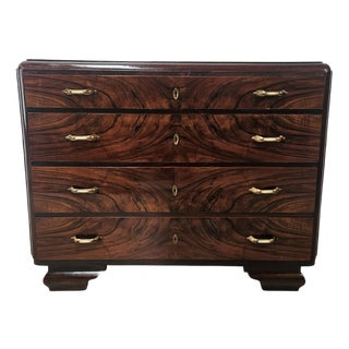 Art Deco Chest of Drawers in Mahogany with Four Drawers, 1940 For Sale