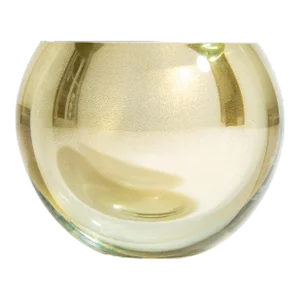 Hand Blown Murano Vase Sphere in Gold Small