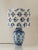 Dutch Delft Blue & White Ceramic Table Lamp with New Pleated Ikat Shade For Sale - Image 13 of 13