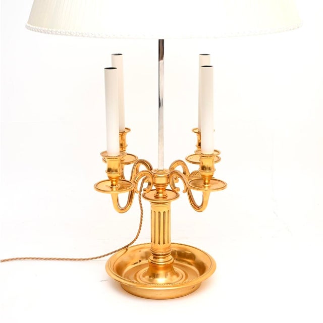 French Brass Bouillotte Table Lamps, 1960, Set of 2 For Sale - Image 9 of 14
