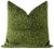 Pair of beautiful 22" antelope cut velvet pillows in olive. Meticulously handcrafted with serged interior seams, invisible...