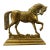 Vintage English Brass Horse Door Stop For Sale