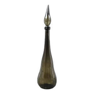 Guildcraft Italy Smokey Empoli Glass Decanter Genie Bottle Mid Century Modern
