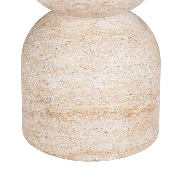 2020s Travertine Outdoor Indoor Stool / Side Table For Sale - Image 5 of 6