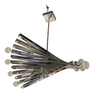 Vintage Italian Gaetano Sciolari Chrome Chandelier