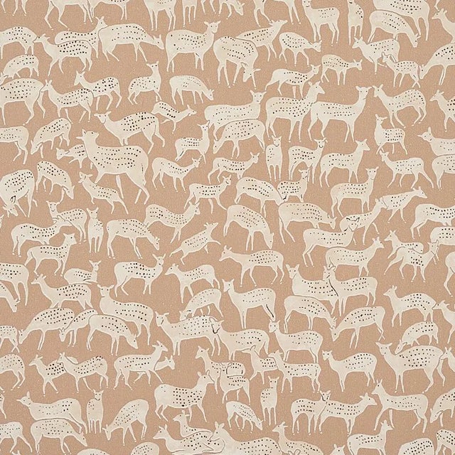 Schumacher Fauna Wallpaper in Fawn - 10 Yards For Sale