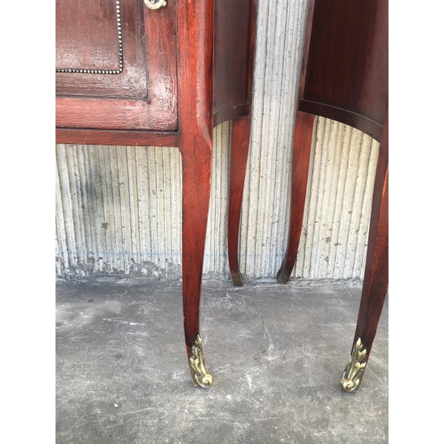 20th Mid-Century Modern Nightstands With Glass Top and Bronze Crest - a Pair For Sale - Image 9 of 13