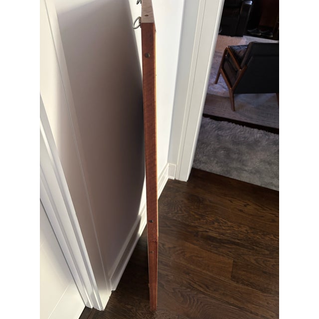 Wood and Brass-Framed Wall Mirror, Elongated Hexagon Shape,mid-Century Modern Style For Sale - Image 4 of 9