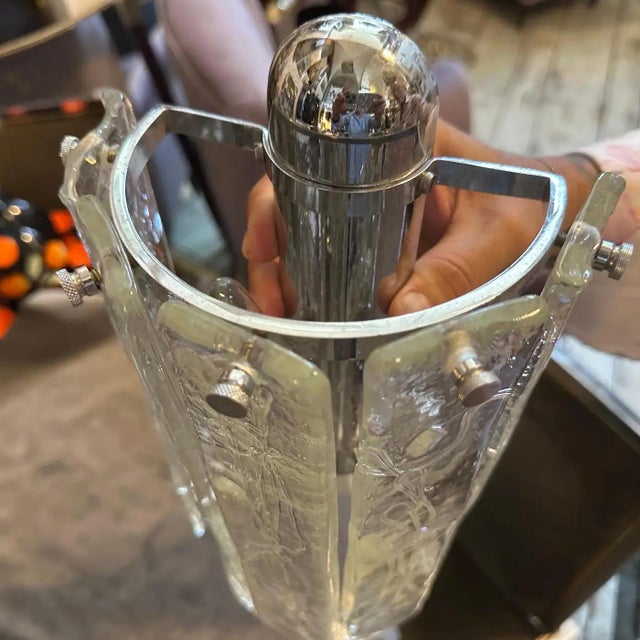 Two 1970s Space Age Murano Glass and Steel Wall Sconces by La Murrina For Sale - Image 9 of 17