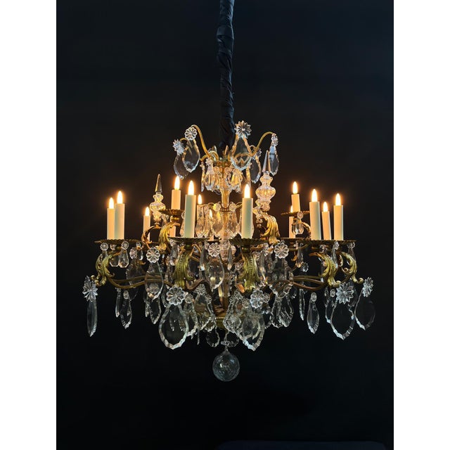 Bronze and Crystal Chandelier, 1890s For Sale - Image 18 of 18