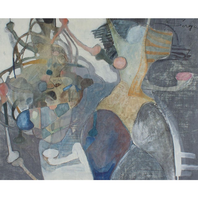 A watercolor and gouache mixed media painting on paper by Canadian artist Walter Sorge (1931-2021). The painting features...