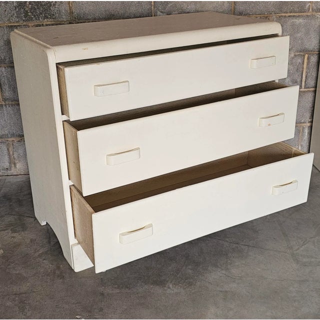 Victorian Off-White Enameled Waterfall Chest of Drawers For Sale - Image 4 of 11