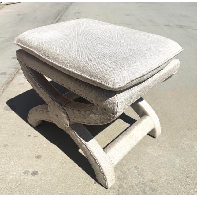 Restoration hardware Toscane Nailhead Stool. The X Based bench appears in ancient Greek and Roman art and has graced...
