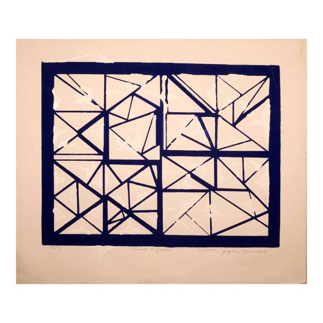 Josep Marasovich Triangle Confusion Signed Op Art Geometric Serigraph on Paper For Sale
