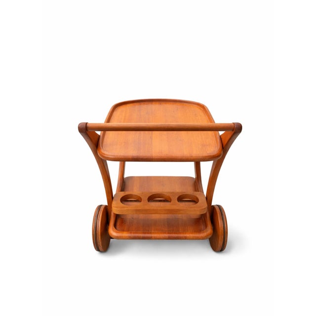 Danish Teak Serving Trolley by Kjeni Merløse, 1970s For Sale - Image 4 of 7