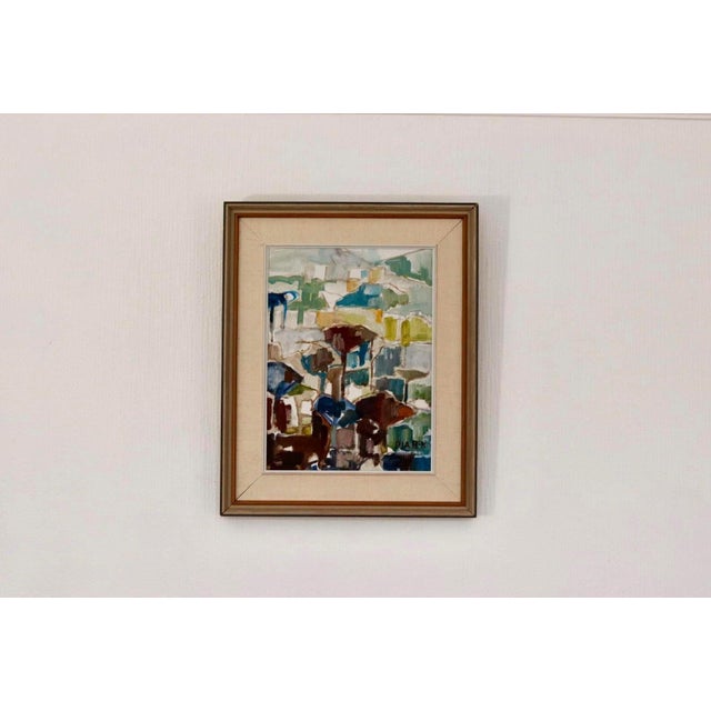 Pia H. Campbell, Town, 1950s, Oil on Canvas, Framed For Sale - Image 4 of 18