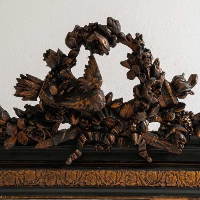 French 19th Century France Napoleon III Bronze Wood Mirror For Sale - Image 3 of 9